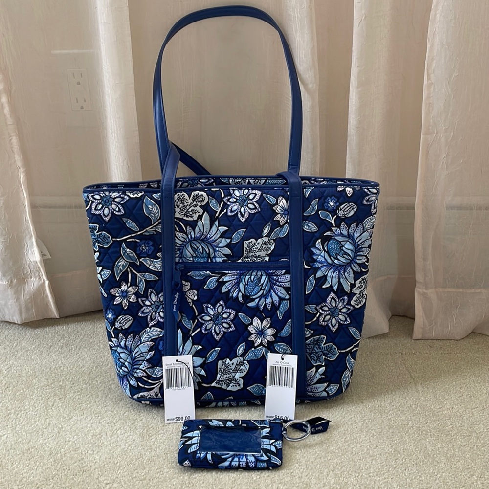 Vera Bradley Small Trimmed Vera Tote & Zip ID Case